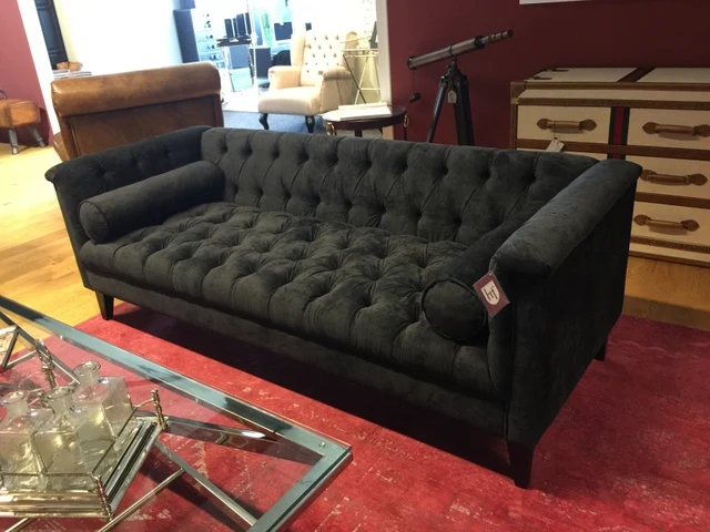 Sofa schwarz Chesterfield, Sofa Chesterfield schwarz