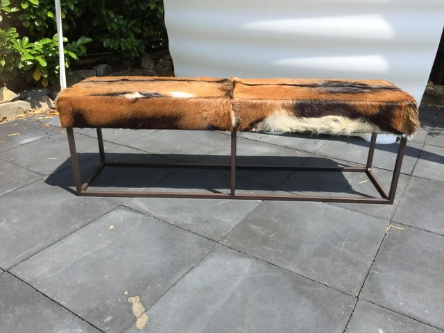 Bank Ziegenfell-Bezug, Sitzbank Fell, Breite 140 cm