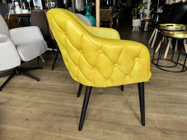 Stuhl Chesterfield gelb, Stuhl Echtleder gepolstert Chesterfield