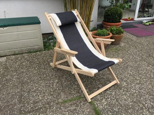 Nackenkissen schwarz-weiß für Liegestuhl, Nackenkissen 100 % Baumwolle