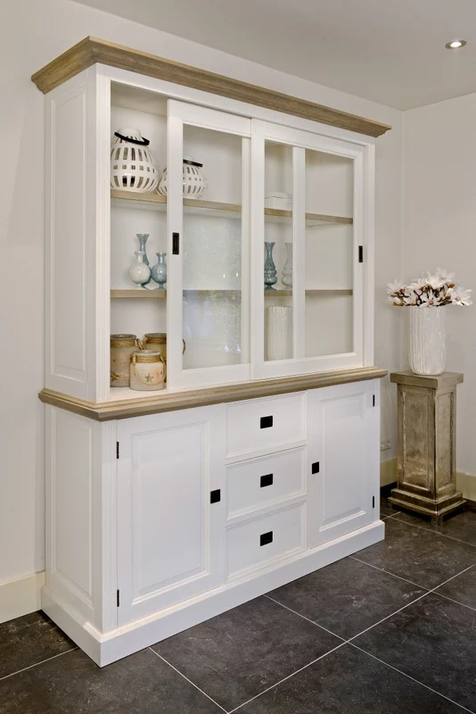 Sideboard weiß im Landhausstil, Kommode weiß, Breite 174 cm