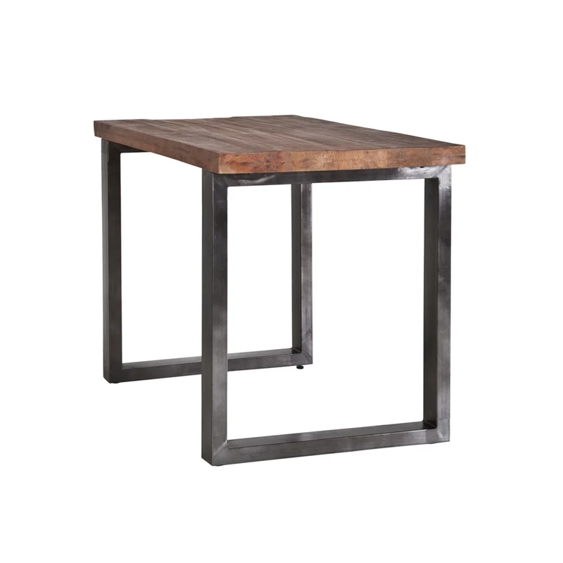 Bartisch grau - Naturholz, Tresentisch Industrie grau, Tisch Metall grau, Höhe 110 cm