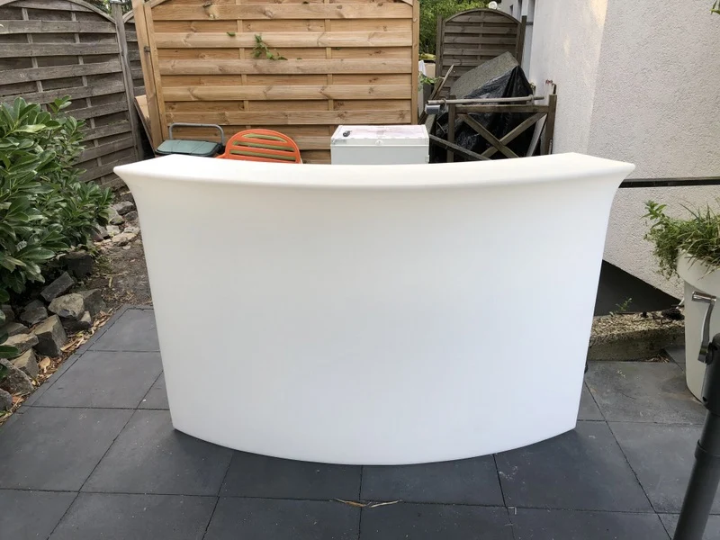 Outdoor Bar, Kunststoff Bar Theke, Bartresen weiß mit Beleuchtung, Bartresen weiß outdoor Bar, Breite 173 cm