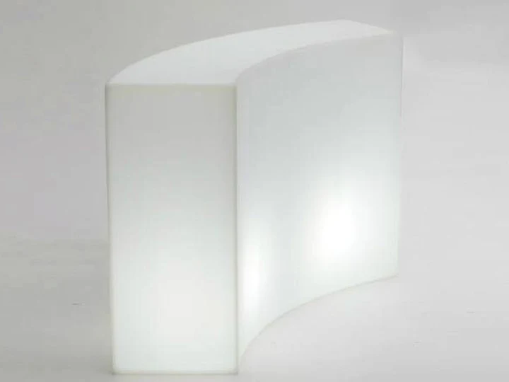 Bar Theke weiß Kunststoff, Outdoor Bartresen mit Beleuchtung, Bar weiß outdoor, Breite 165 cm