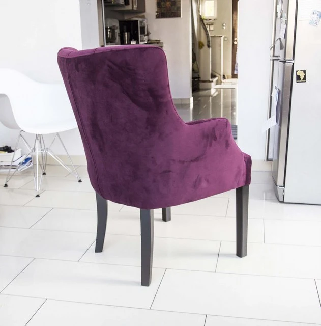 Sessel chesterfield, gepolsterter Stuhl -Sessel Velour bordeaux