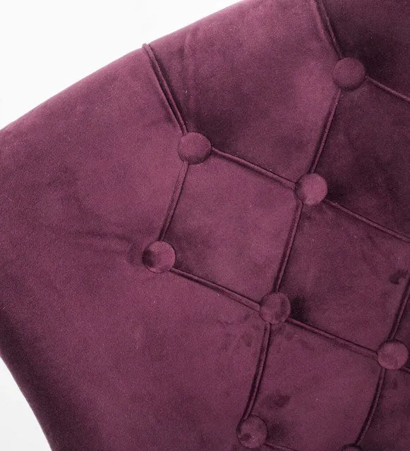 Sessel chesterfield, gepolsterter Stuhl -Sessel Velour bordeaux