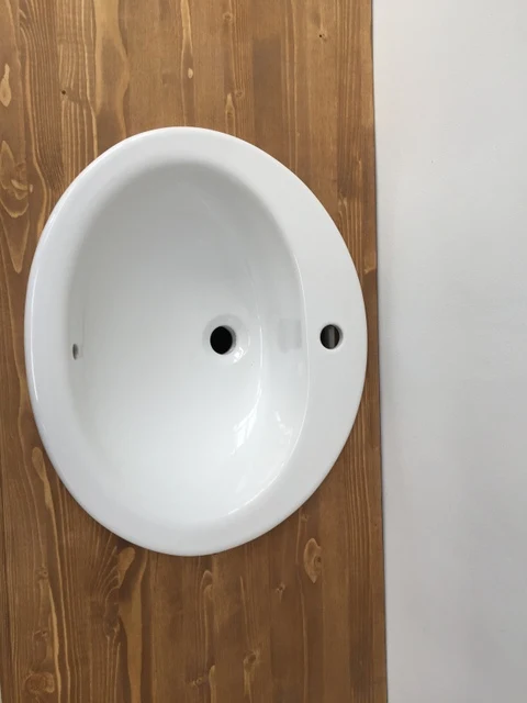Waschtisch weiß Massivholz, Landhaus Waschtisch weiß mit drei Schubladen, Breite 128 cm