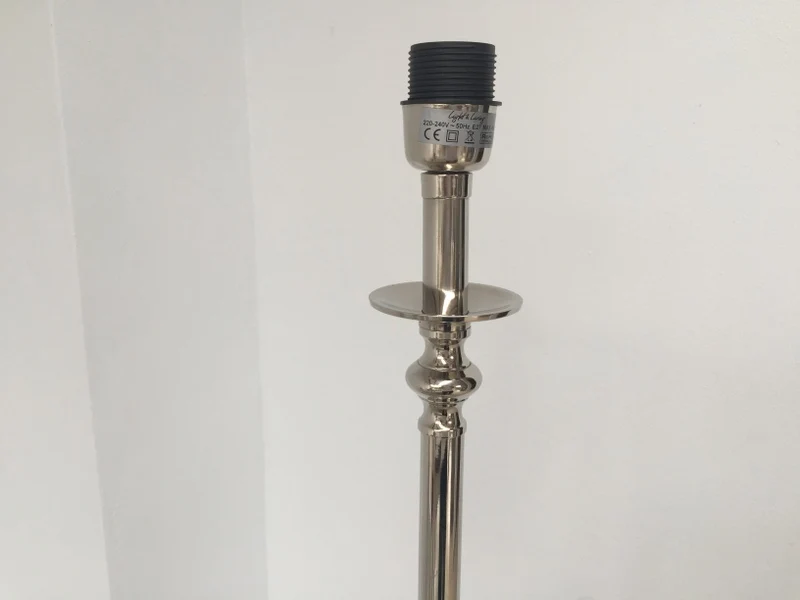 Stehlampe Silber klassisch, Stehleuchte verchromt, Höhe 150 cm