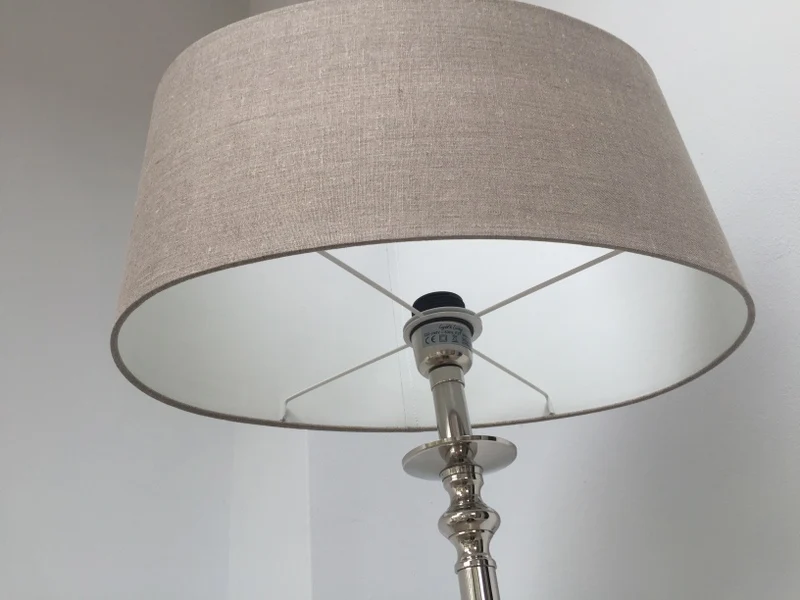 Stehlampe Silber klassisch, Stehleuchte verchromt, Höhe 150 cm