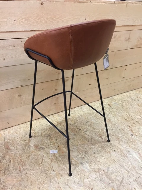 Barstuhl gepolstert Metall-Gestell, Barstuhl braun, Sitzhöhe 65 cm