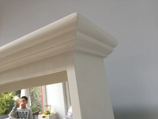 Spiegel weiß Massivholz, Spiegel im Landhausstil, Maße 93x80 cm