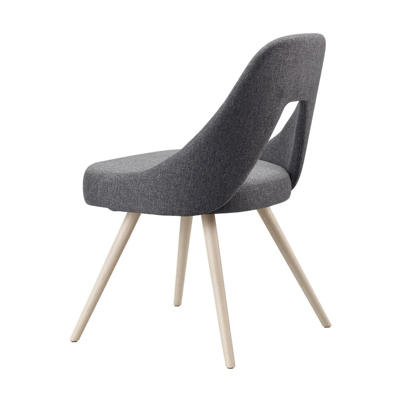 Design Stuhl in grau, aus Textil, Holz, Sitzhöhe 47 cm
