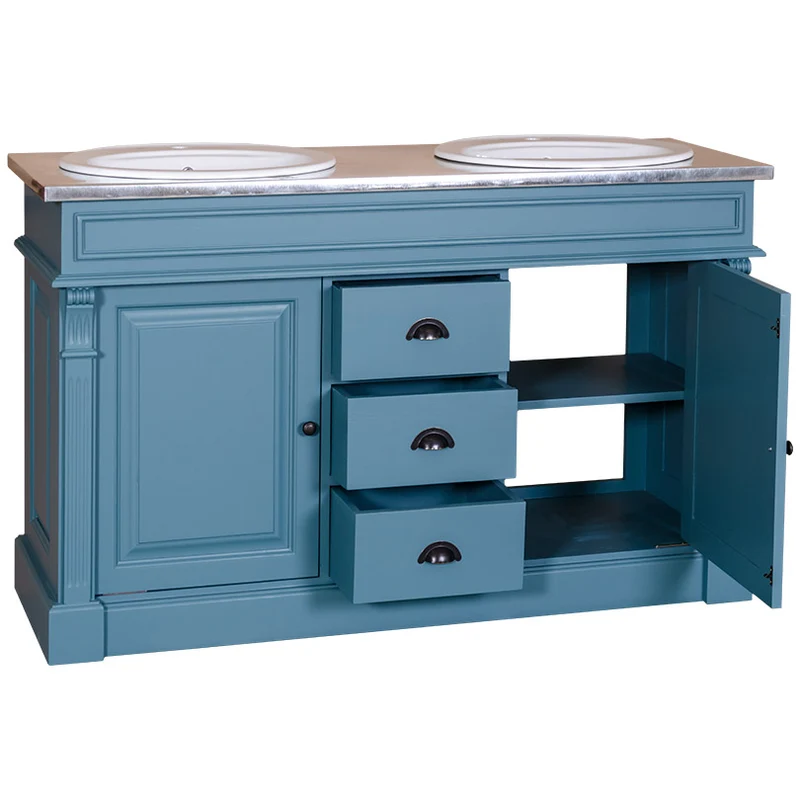 Waschtisch braun Massivholz, Waschtisch im Landhausstil, Breite 150 cm
