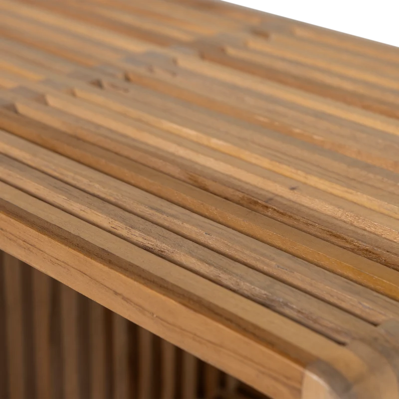 Jasmijn Beistelltisch aus recyceltem Teakholz natur – 2er-Set