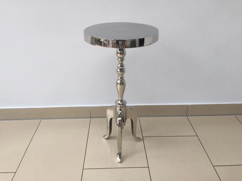 Beistelltisch silber Metall, Aluminium Beistelltisch silber, Durchmesser 29 cm