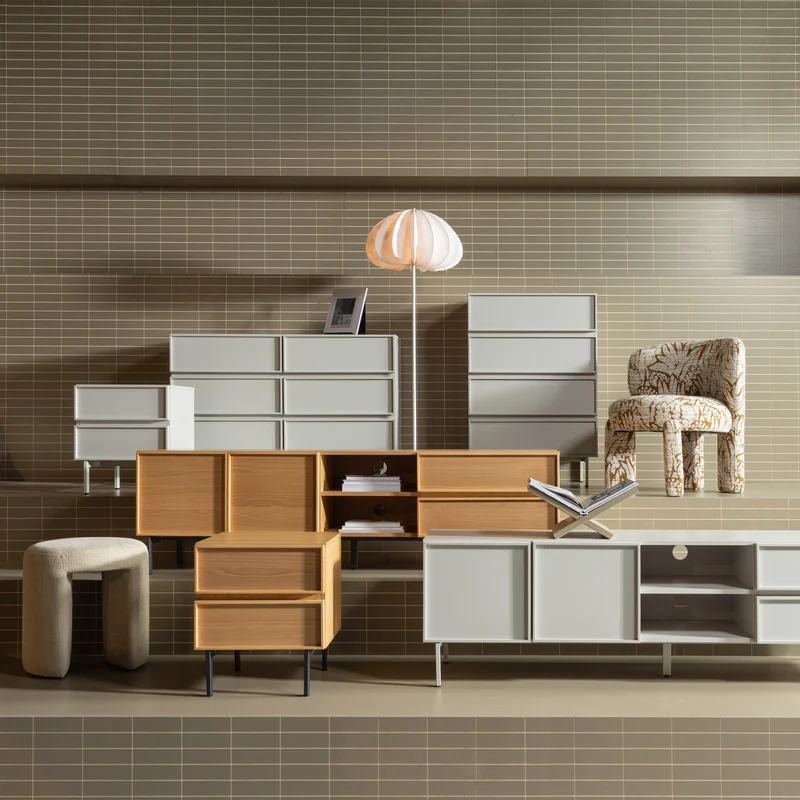 Tours Kommode/Nachttisch 2 Schubladen Melamin/MDF natur