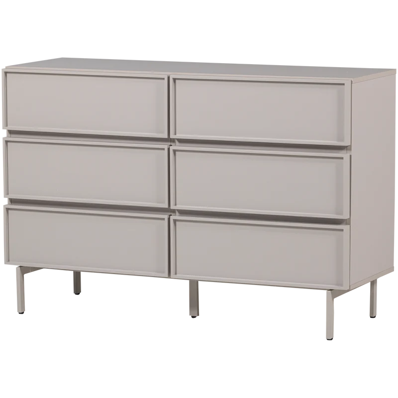 Tours Kommode 6 Schubladen Melamin/MDF sandfarben