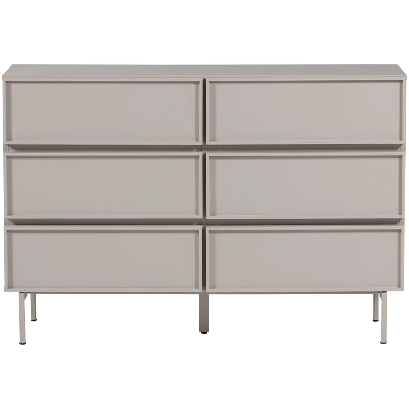 Tours Kommode 6 Schubladen Melamin/MDF sandfarben