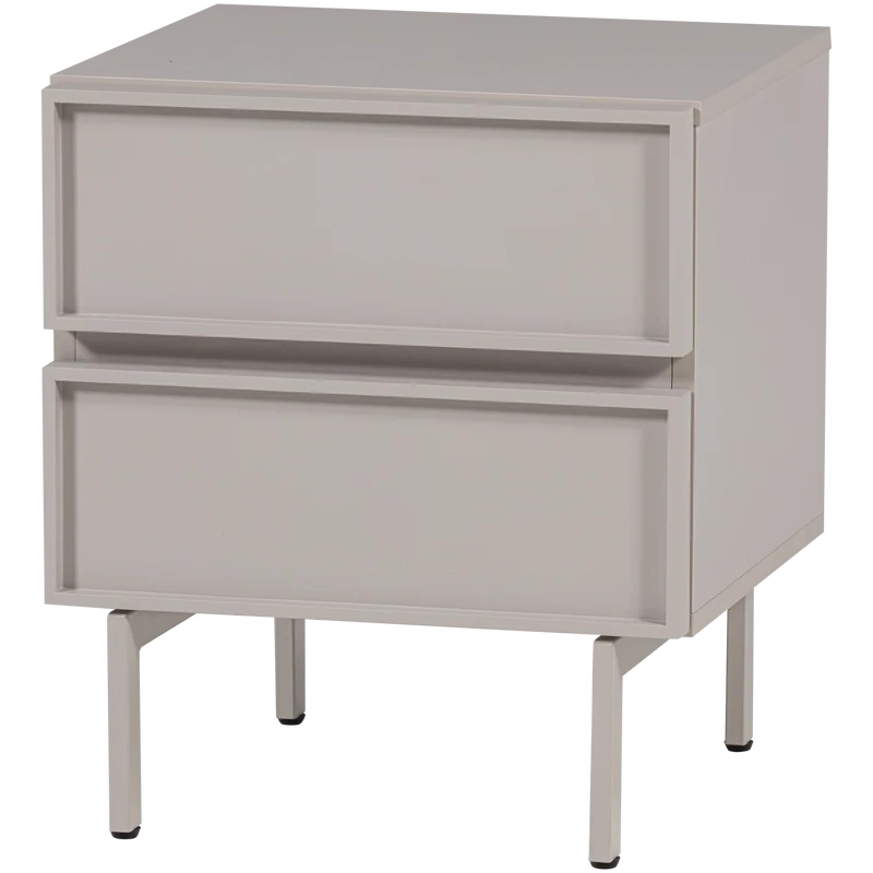 Tours Kommode/Nachttisch 2 Schubladen Melamin/MDF sandfarben