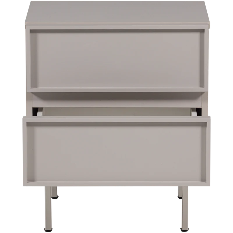 Tours Kommode/Nachttisch 2 Schubladen Melamin/MDF sandfarben