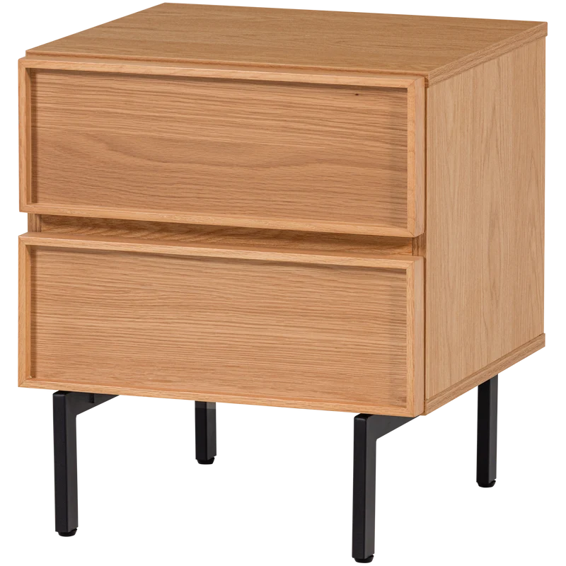 Tours Kommode/Nachttisch 2 Schubladen Melamin/MDF natur