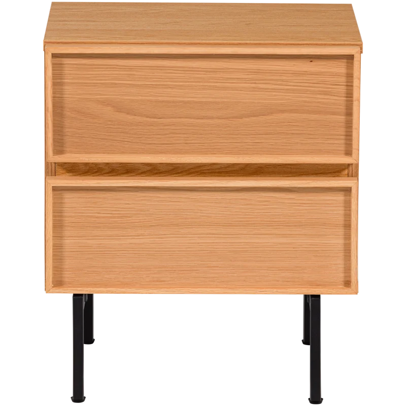 Tours Kommode/Nachttisch 2 Schubladen Melamin/MDF natur
