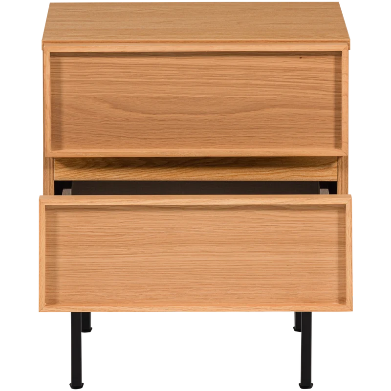 Tours Kommode/Nachttisch 2 Schubladen Melamin/MDF natur