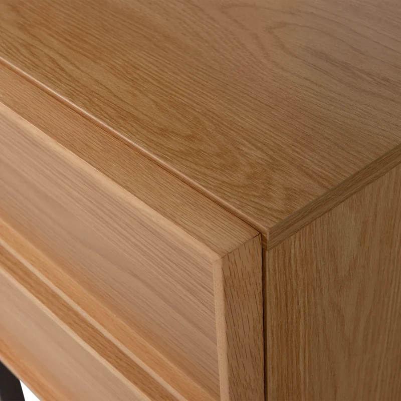 Tours Kommode/Nachttisch 2 Schubladen Melamin/MDF natur