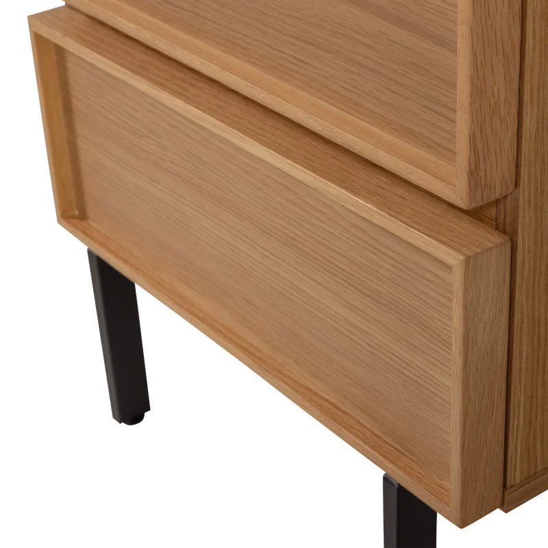 Tours Kommode/Nachttisch 2 Schubladen Melamin/MDF natur