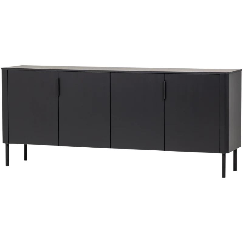 Gunnar Sideboard 200 cm Kiefer mattschwarz