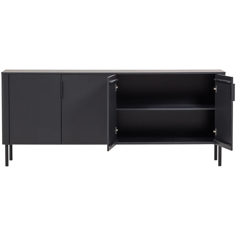 Gunnar Sideboard 200 cm Kiefer mattschwarz