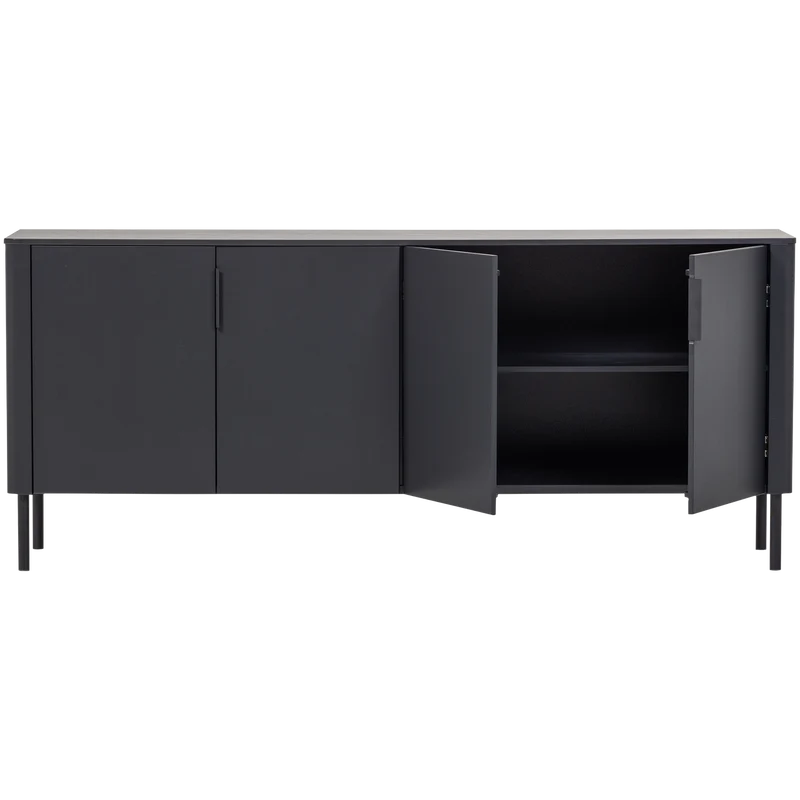 Gunnar Sideboard 200 cm Kiefer mattschwarz