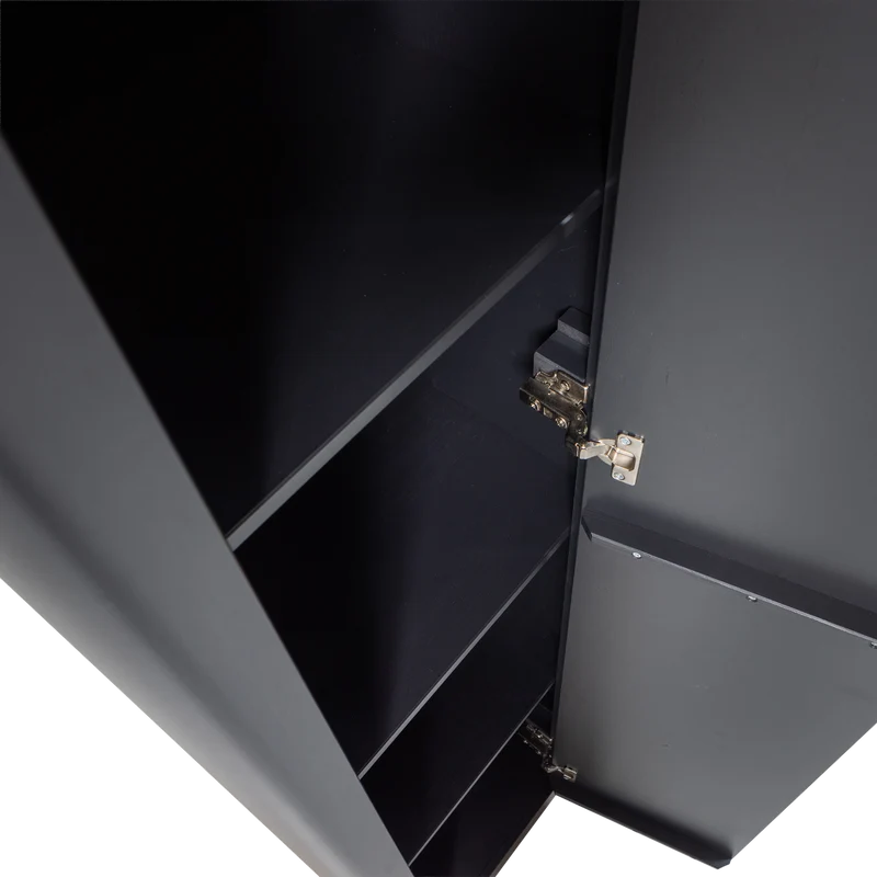 Gunnar schmaler hoher Schrank aus Kiefernholz mattschwarz