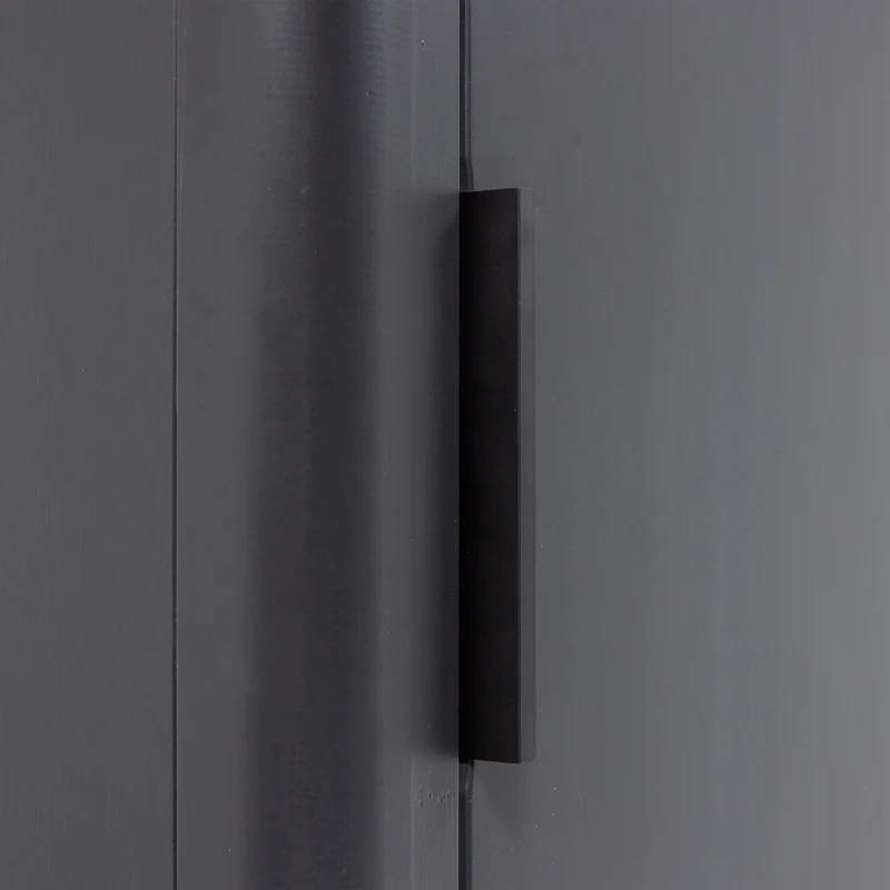Gunnar schmaler hoher Schrank aus Kiefernholz mattschwarz