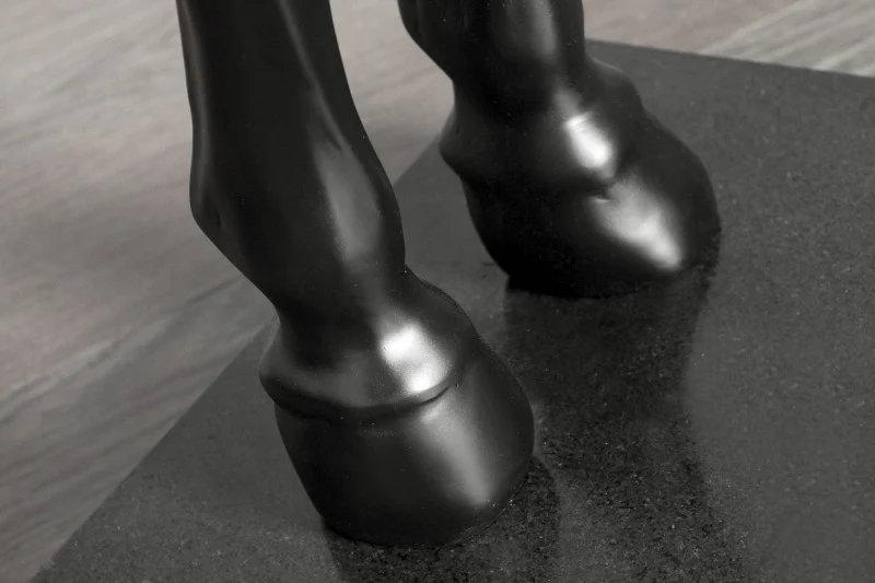 Stehleuchte schwarz Pferd, Stehlampe schwarz mit Lampenschirm