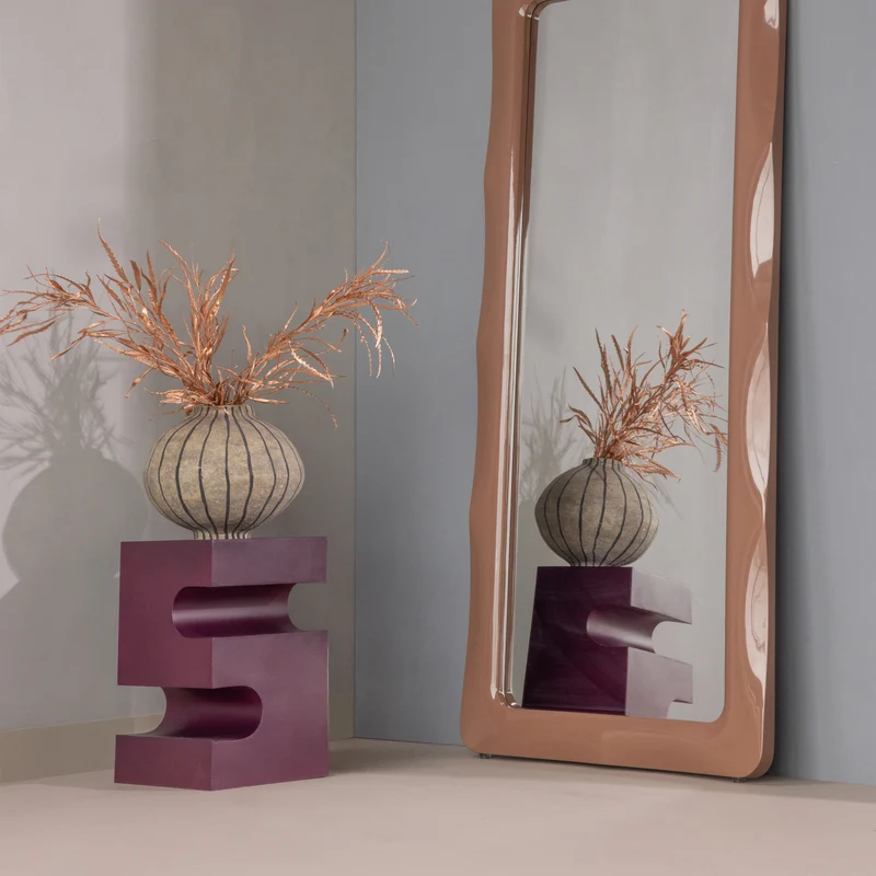 Jessa side table metall lila/braun