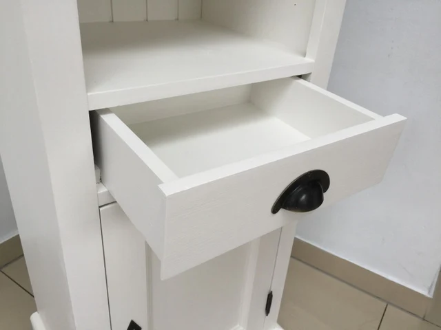 Badezimmerschrank weiß Landhausstil, Regal weiß Landhaus, Schrank weiß, Breite 49 cm
