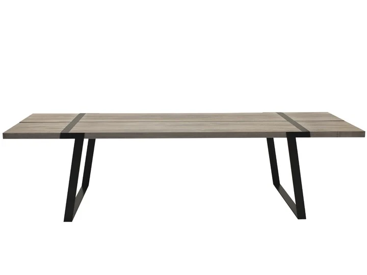 Esstisch Eiche weiß geölt, Tisch Eiche massiv weiß, Tischbeine Metall schwarz, Maße 240 x 100 cm