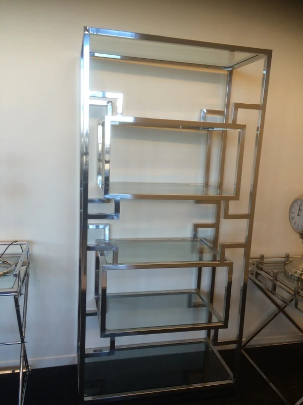 Regal Metall Silber, Breite 90 cm