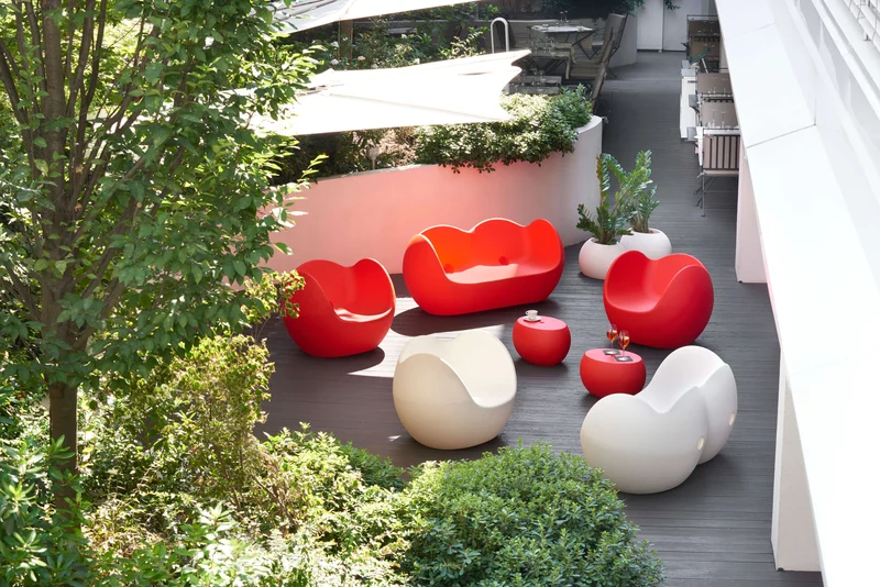 Gartensofa blau, Gartenbank blau, Outdoor Sofa blau