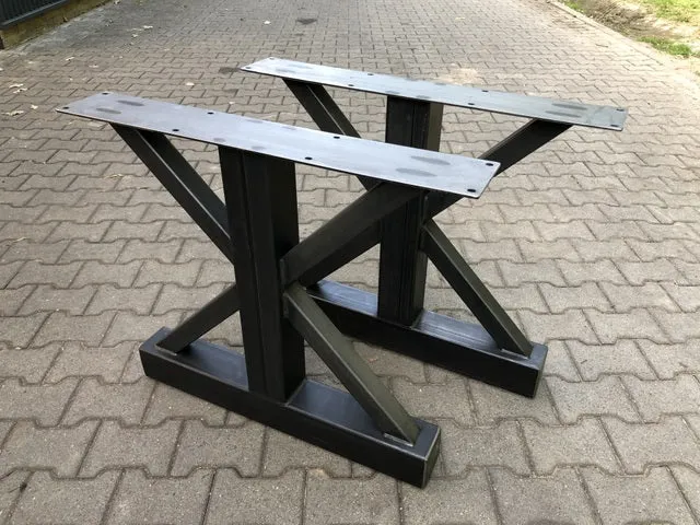 Tischgestell Metall Industriedesign, Tischgestell grau Industrie Metall