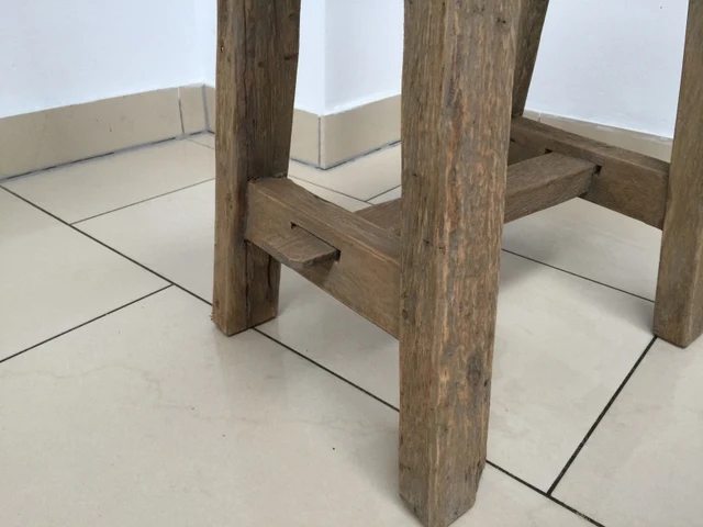 Hocker Holz, Holzhocker Altholz, Sitzhöhe 45 cm