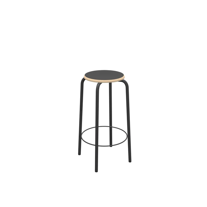 Barstuhl schwarz Metall-Gestell, Barhocker schwarz Metall, Sitzhöhe 65 cm