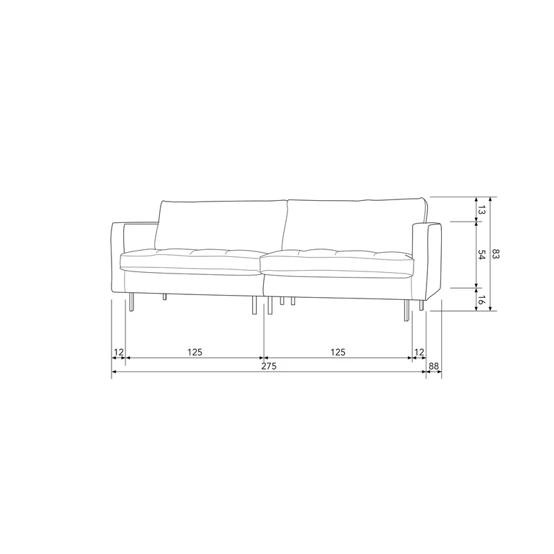 Rodeo classic sofa 3-sitzer ecoleder army