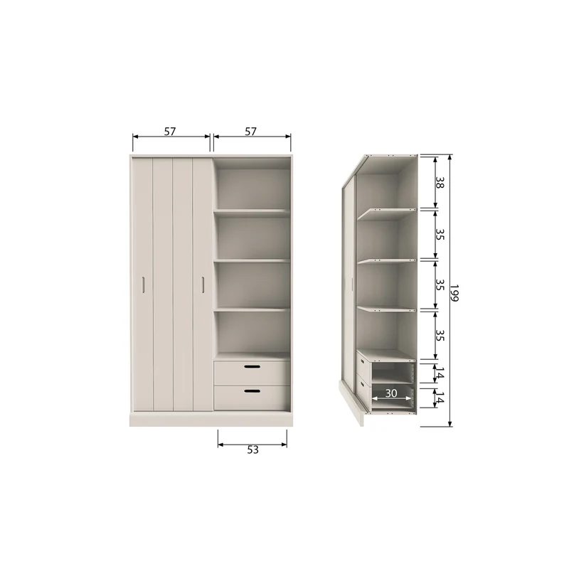Mila Schiebetürenschrank Kieferstaub