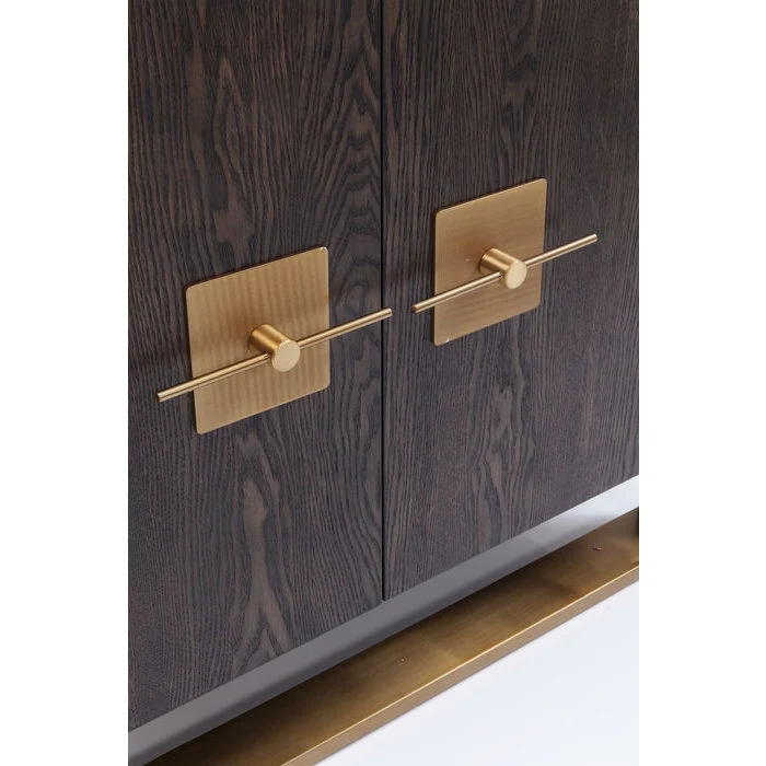 Sideboard Gold-braun Messing-Gestell, Anrichte braun-Gold, Breite 180 cm