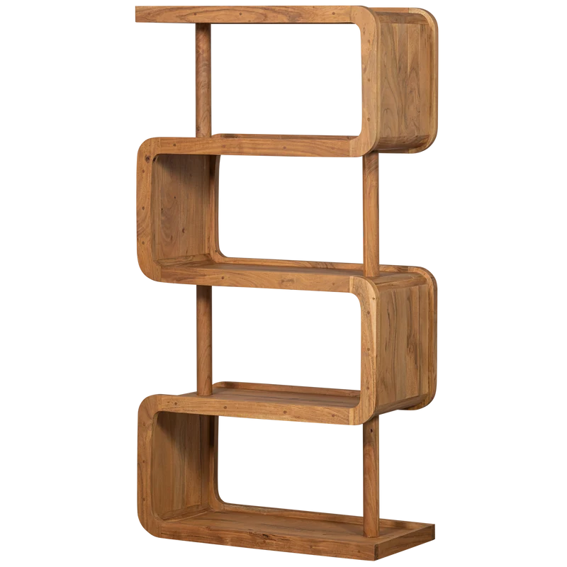 Rattle offener schrank holz natur