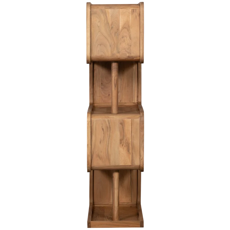Rattle offener schrank holz natur