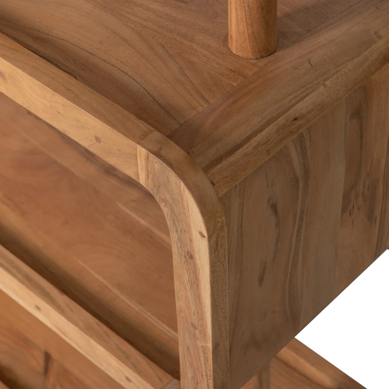 Rattle offener schrank holz natur