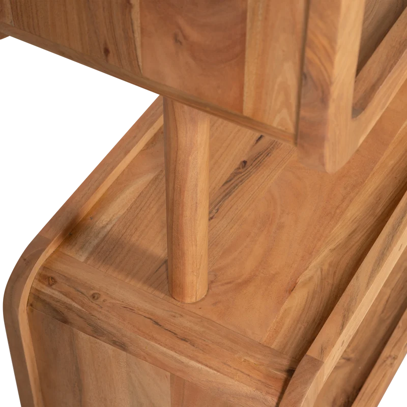 Rattle offener schrank holz natur